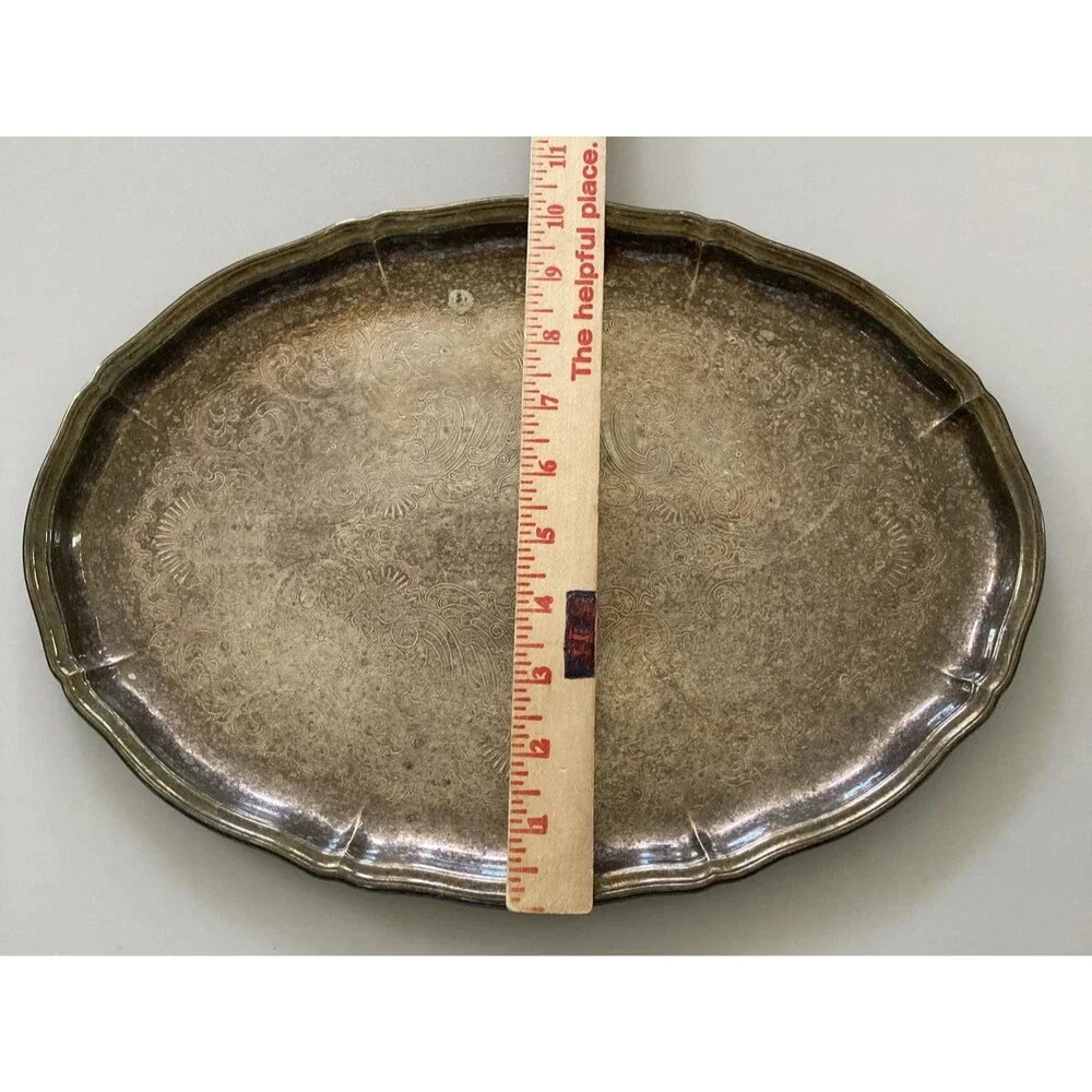Sheffield Silver Company Silver-Plated Tea Tray Made in USA 14